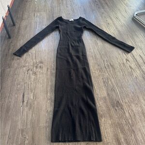 LPA Black Knit Long Sleeve Dress